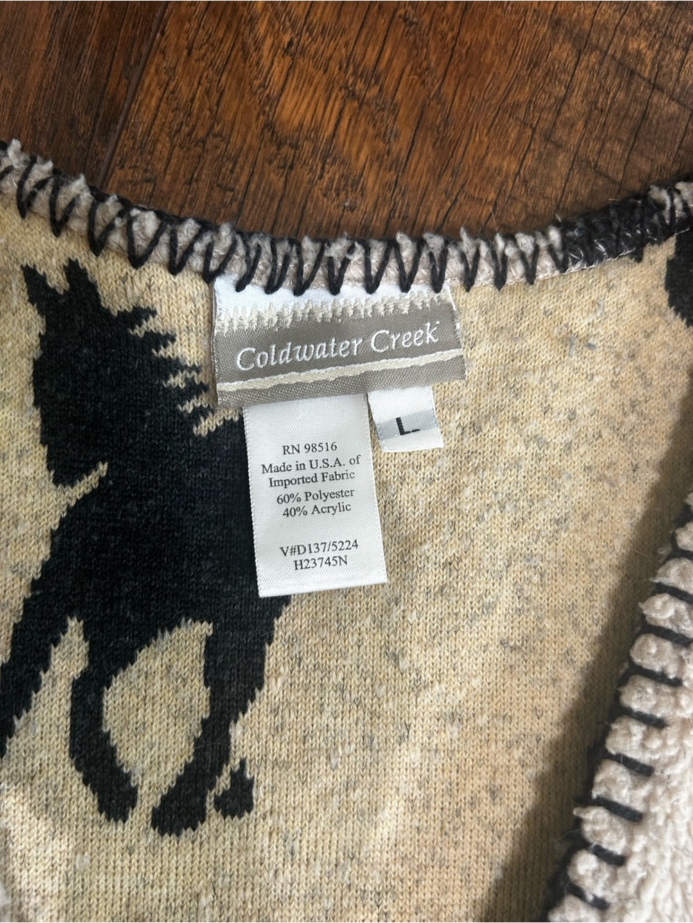 Coldwater Creek horse vest - Picture 2 of 3